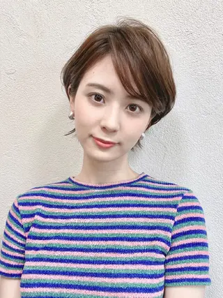 ショート カラー パーマ shiori ❤︎ /透明感カラーのヘアスタイル
