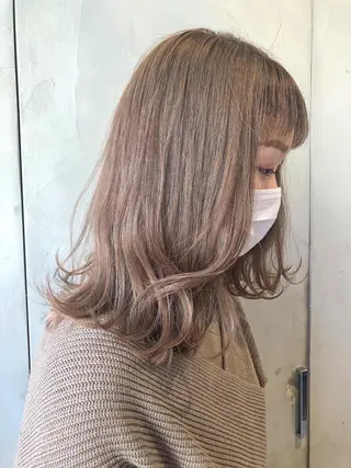 ミディアム カラー 圧倒的透明感カラー nana🦕のヘアスタイル