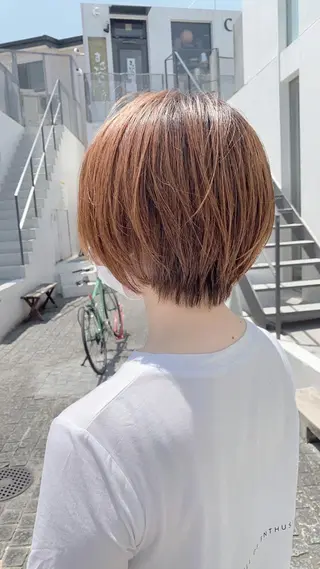 ショート カラー 佐藤史哉* 韓国レイヤー赤み除去のヘアスタイル