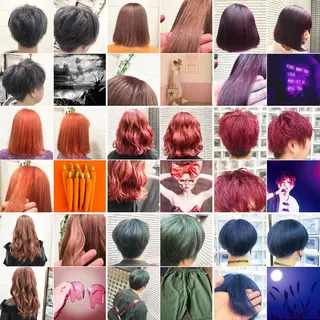 カラー "PEPPU "所属・派手髪、ハイトーン ショートヘアShinのヘアスタイル