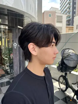 パーマ メンズ 森 ハリス誠一のヘアスタイル