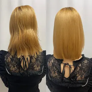 ミディアム パーマ 髪質改善/縮毛矯正 /ブリーチ矯正/岡部のヘアスタイル