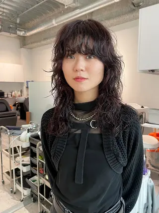 セミロング カラー パーマ 🎀優姫 🎀 韓国レイヤーのヘアスタイル