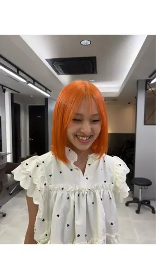 ミディアム ハイトーン/ブリーチ 天神SAKURAのヘアスタイル