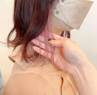 ミディアム カラー 落合 美穂のヘアスタイル