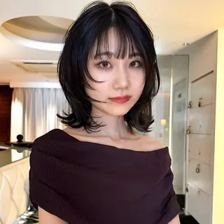 ミディアム モデル募集/山田蓮/ レイヤーボブのヘアスタイル