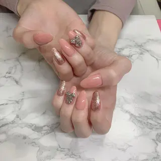 ネイル はな💎ネイル ワンホン、長さ出しのネイルデザイン