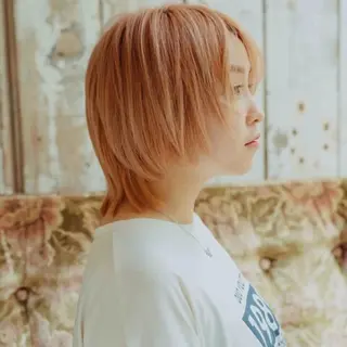 ミディアム カラー ハイトーン/ボブ/ ハイライト🌱ᩚ涼介のヘアスタイル