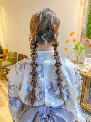 ロング カラー ヘアアレンジ RIHO/愛されモテ /透明感カラーのヘアスタイル