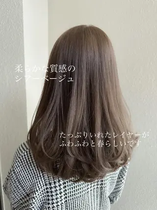 セミロング カラー ヘアアレンジ topstylist 芳賀みなみのヘアスタイル