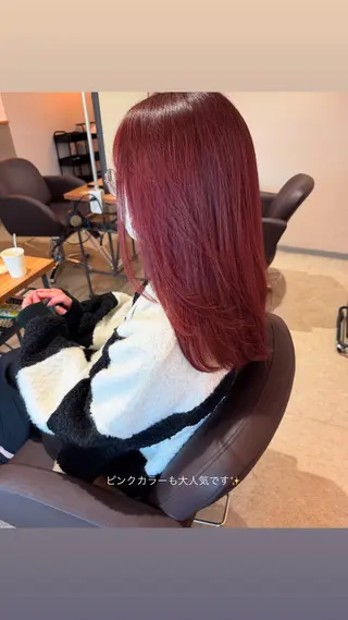 セミロング ✨艶ブリーチカラー✨ ✨艶髪ストレート✨のヘアスタイル