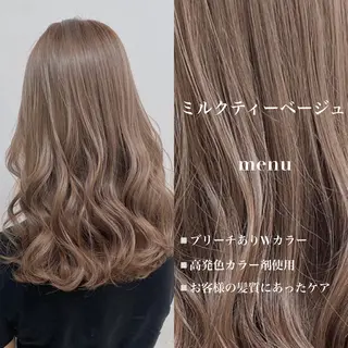 ロング メンズ 艶感ミルクティー🤍 色落ち綺麗🤍ともやのヘアスタイル
