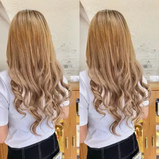 ロング カラー ヘアアレンジ alpha. カラーエクステ下妻のヘアスタイル