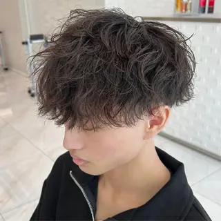ショート パーマ メンズ 若白髪ボカシ/パーマ 藤川時也のヘアスタイル