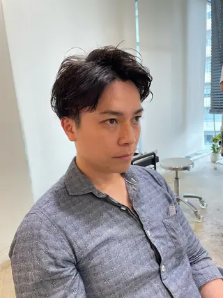 パーマ メンズ RIN／韓国ヘア レイヤーカットのヘアスタイル