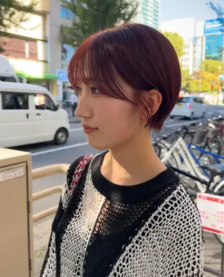 ショート カラー 名古屋栄/ブリーチ/ ボブ🧃木下桃嘉のヘアスタイル