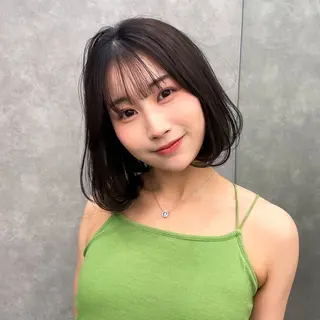 ミディアム パーマ ストンボブ/レイヤー 艶カラー💎ヒデジのヘアスタイル