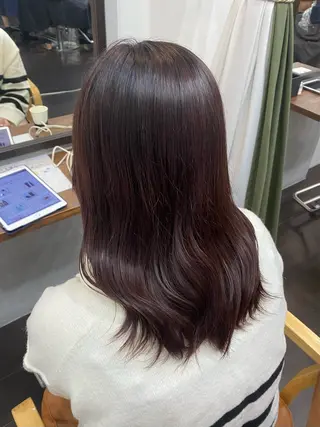 セミロング カラー ヘアアレンジ 🍒ᩚ名駅/艶髪 縮毛矯正/あゆ🍒ᩚのヘアスタイル