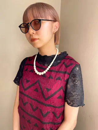 ショート カラー ヘアアレンジ 丸山渉/パーマ エフェクトブリーチのヘアスタイル