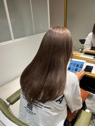 ロング カラー ワタナベ モカ🦢ダブルカラーのヘアスタイル