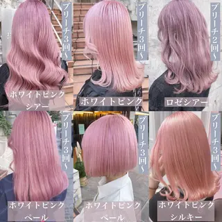 セミロング カラー ヘアアレンジ メンズ キッズ 💟Chloe原宿店 🩶ハイトーンのヘアスタイル