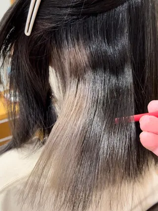 ミディアム カラー パーマ KIZU 髪質改善 オカルト怪談のヘアスタイル