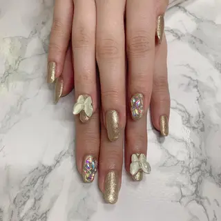 ネイル はな💎ネイル ワンホン、長さ出しのネイルデザイン