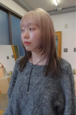 ミディアム カラー sakura🌸 レイヤー/韓国ヘアのヘアスタイル