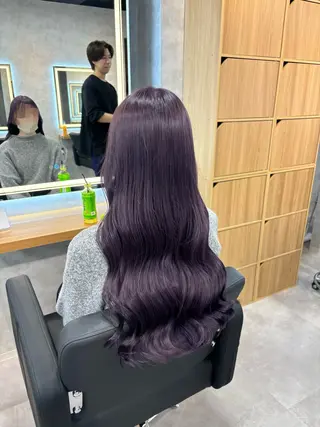 ロング カラー パーマ ヘアアレンジ 透明感ブリーチカラー 🌈TOMOHIROのヘアスタイル