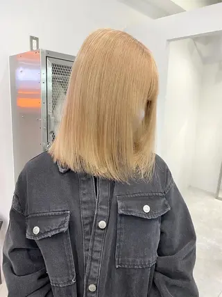 ミディアム カラー ヘアアレンジ 髪質改善【縮毛矯正】 美髪ボブを量産する人のヘアスタイル