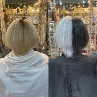 ショート カラー ヘアアレンジ haco+所属・🌈派手髪エクステ ブレイズ🌈ひろとのヘアスタイル