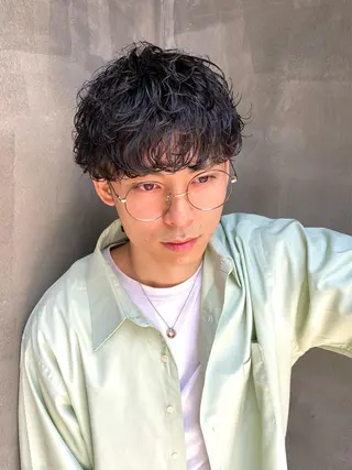 ショート パーマ メンズ Agu hair lore沼館店所属・八戸パーマ/メンズパ ーマ/シンゴ。のヘアスタイル