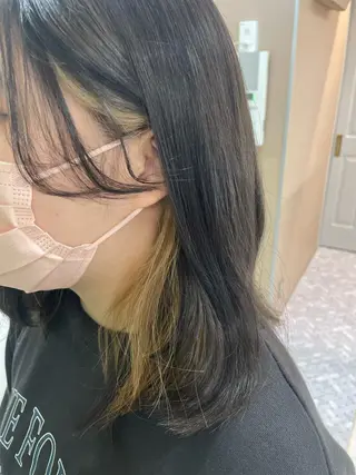 ミディアム rina／ベージュ ワンホン/韓国ヘアのヘアスタイル