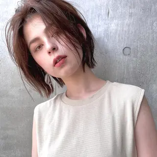 ショート カラー パーマ ヘアアレンジ the sector 【 ザ セクター 】所属・【ダメージレス施術】 【透明感】北村 拓也のヘアスタイル