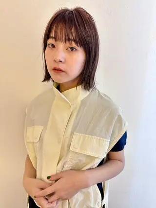 ショート カラー パーマ/透明感カラー /ボブ/吉田一生のヘアスタイル