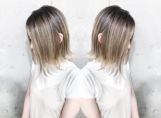 ミディアム カラー 北條 優輝のヘアスタイル