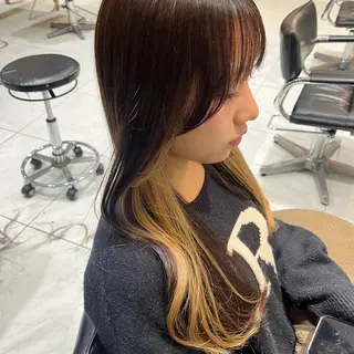 ロング ナミ🩶暗髪/暖色 ❤️/透明感/縮毛のヘアスタイル