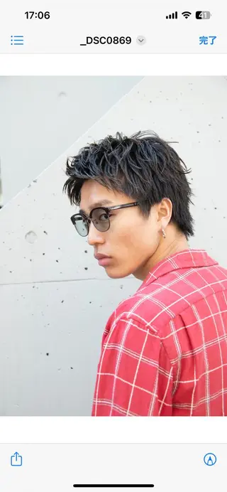 ショート パーマ メンズ 波巻きスパイラルパー マ/シャドウパーマ駿のヘアスタイル