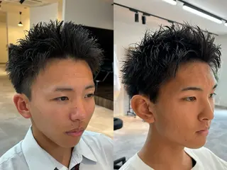メンズ フェザーパーマ/韓国 /メンズカット保立のヘアスタイル