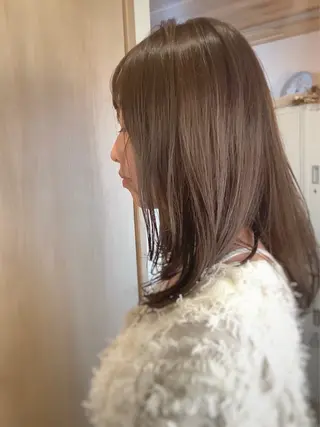 ミディアム カラー 下石怜子/レイヤー/ 透明感カラーのヘアスタイル