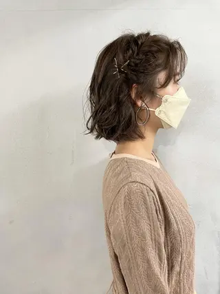 ショート カラー パーマ ヘアアレンジ メンズ キッズ マツエク・マツパ #tag 稗田綾加のヘアスタイル