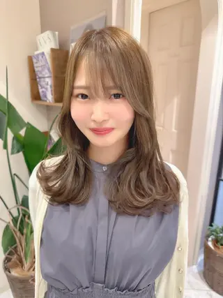 ミディアム ボブ韓国風レイヤー 髪質改善/畠中ケントのヘアスタイル