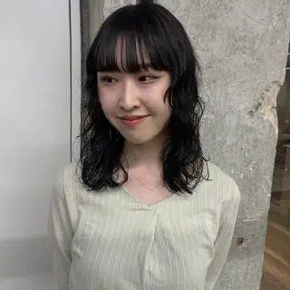 セミロング パーマ 伊藤ほのか /パーマ/ショートのヘアスタイル