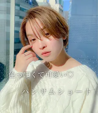ショート カラー 顔周りレイヤー/ボブ 銀座✨中野まさひろのヘアスタイル
