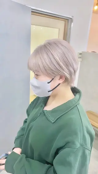 ショート カラー パーマ ヘアアレンジ メンズ eir心斎橋店所属・心斎橋/ハイトーン/ RENのヘアスタイル