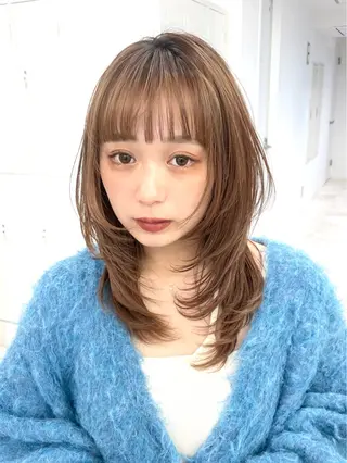 セミロング ウルフカット/ボブ りなのヘアスタイル