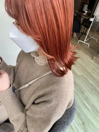 ミディアム カラー 暖色/まろベージュ/ シカタユウカのヘアスタイル