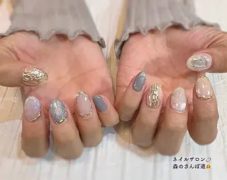 ネイル 森のさんぽ道所属・ショートネイル 森のさんぽ道のネイルデザイン