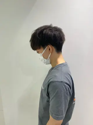 ミディアム カラー パーマ メンズ キッズ 川崎1メンズパーマ師 🌀岩﨑弘成🌀のヘアスタイル