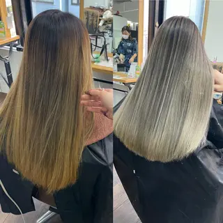 セミロング カラー ヒカ/外国人風 デザインカラーのヘアスタイル